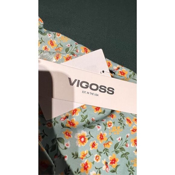 VIGOSS FLORAL WRAP SKIRT CORNFLOWER WOMENS SZ L NEW WITH TAGS - Picture 5 of 11